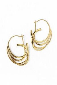 Ribbon Hoop Earrings - Oro